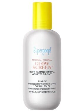 NEW Supergoop! Mineral Glowscreen Soft-Radiance Drops SPF 40 Shade Sunrise
